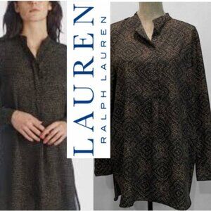 Lauren Ralph Lauren Brown Long Sleeve Tunic Size XL